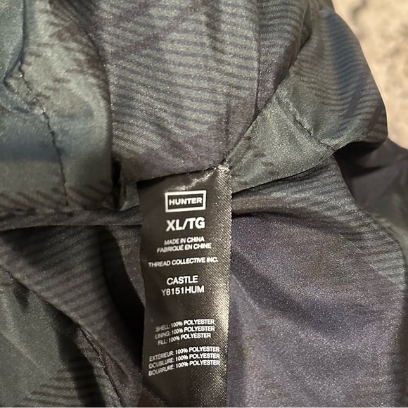 Hunter Men’s Castle Cloak Jacket XL Navy Insulated Lightweight Rain Jacket NWT - Picture 6 of 12
